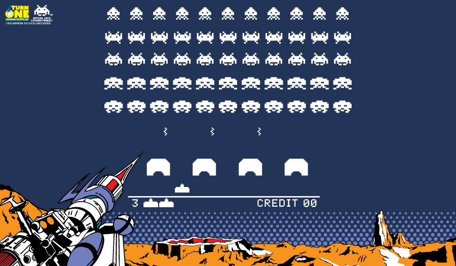 Turn One Space Invaders Retro Playmat